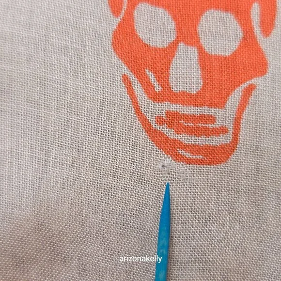 Alexander McQueen Skull Scarf Orange Peach Pink - Picture 8 of 12